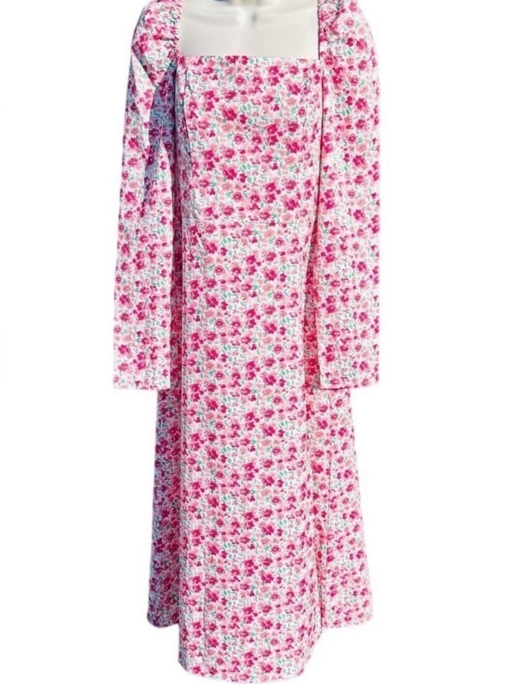 To My Lovers Floral Midi Long Sleeve Dress NWOT Size Large
